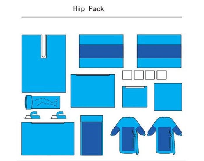 Viscose Bi - Lamination Sterile Hip Procedure Pack For Hip Replacements Surgery