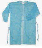 SPP Non Woven Disposable Isolation Gowns Round Lapel Stand Collar Knitted Cuff
